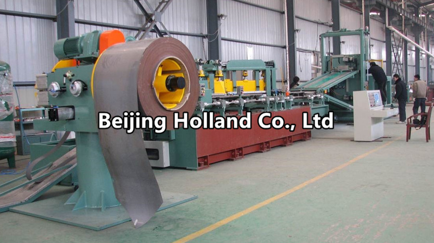 Cut to length line for transformer iron core production